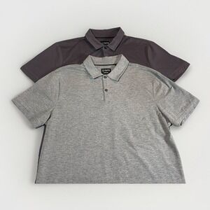 Lot Of 2 Cuts Curve Hem Polo Shirt Mens Large Short Sleeve Performance *READ*